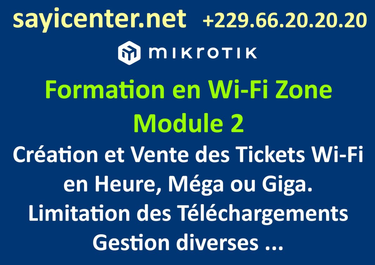 Formation en Wi-Fi Zone 2- Création et Vente des Tickets Wi-Fi en Heure, Méga ou Giga. Limitation des Téléchargements, Gestion diverses ... Formation en Ligne : Création et Vente des Tickets Wi-Fi en Heure, Méga ou Giga. Limitation des Téléchargements. Gestion avec User Manager – Image 1