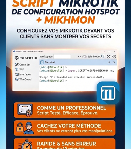 ACHETEZ LE SCRIPT DE CONFIGURATION MIKROTIK HOTSPOT + MIKHMON